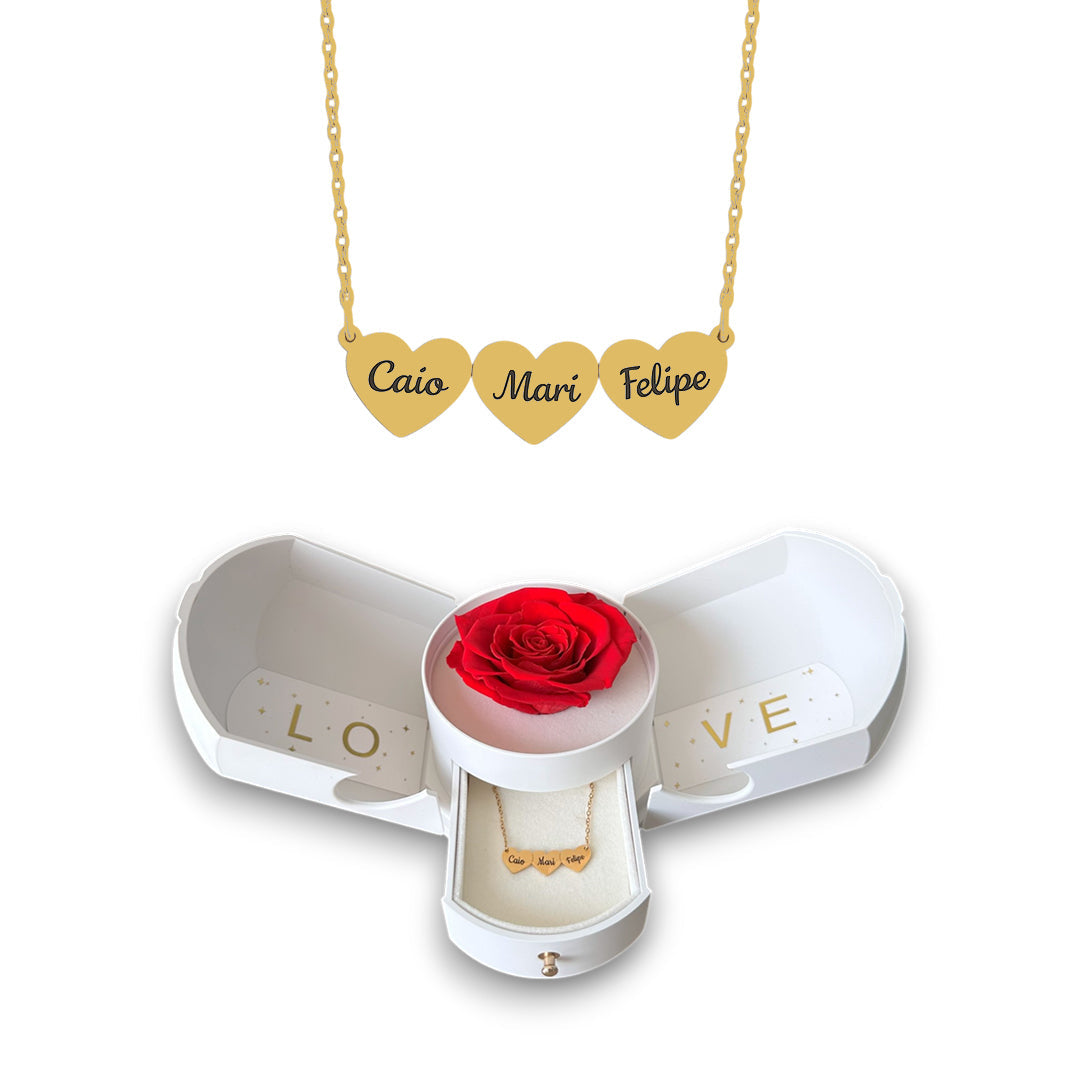Collar de Corazones Personalizados con Nombres