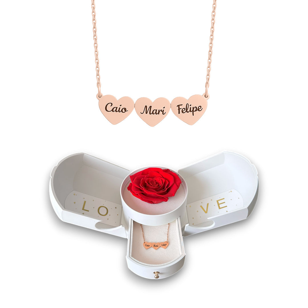 Collar de Corazones Personalizados con Nombres