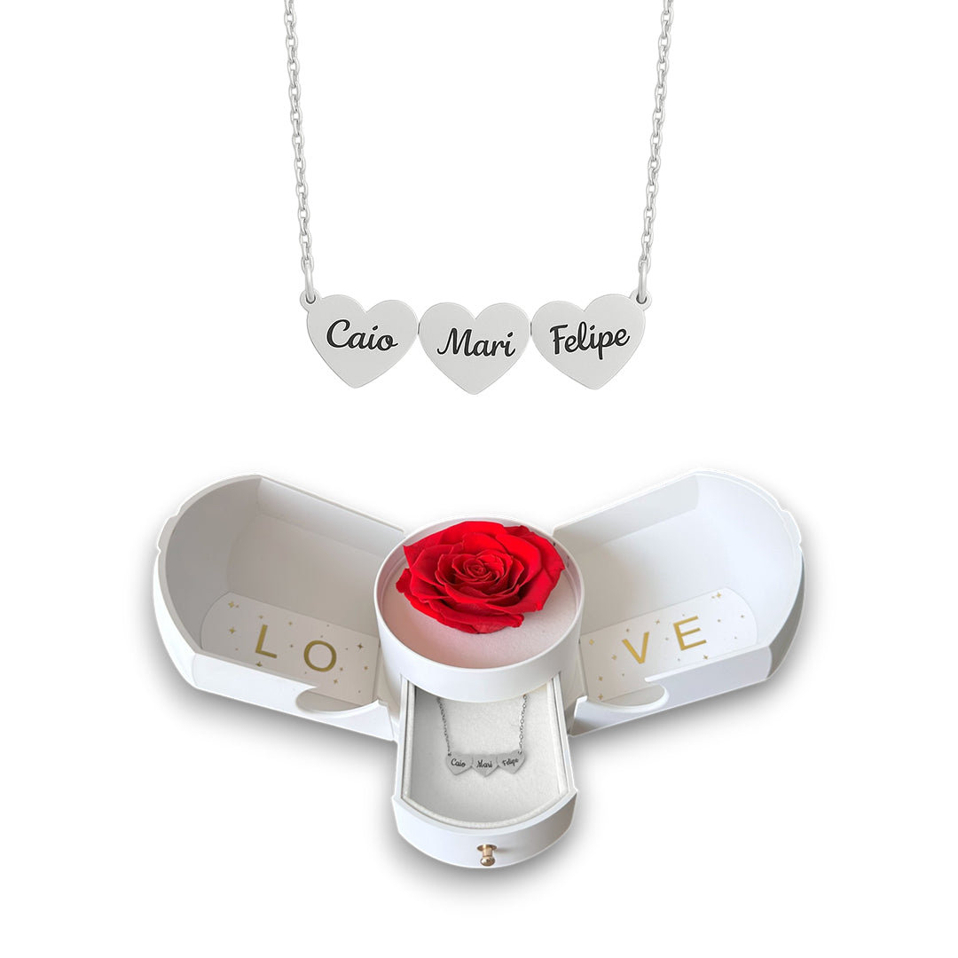 Collar de Corazones Personalizados con Nombres