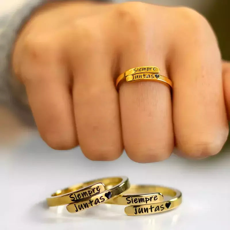 SIEMPRE JUNTAS Pack Anillos en Plata 925 + Tarjeta Personalizada (Oferta 2x1)