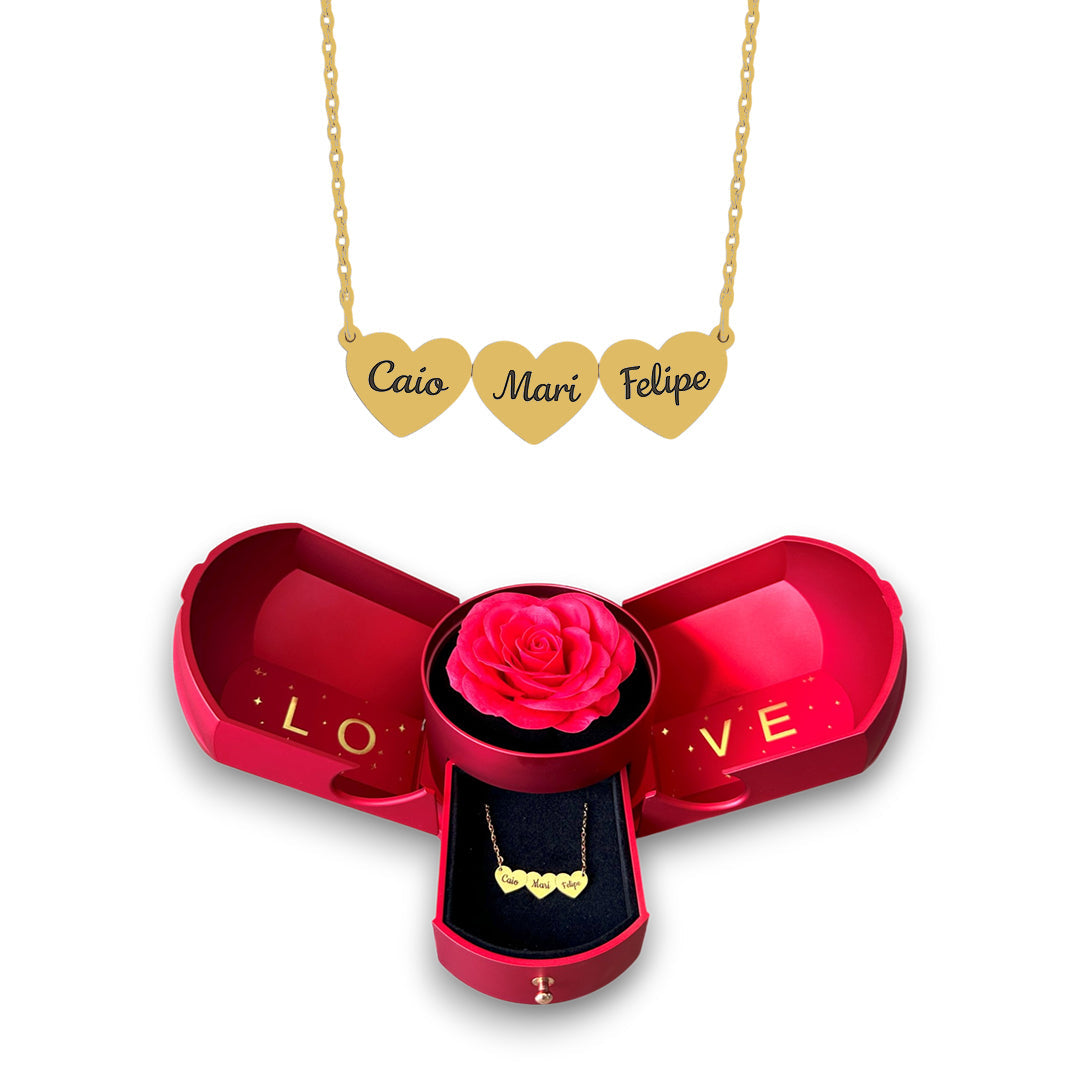 Collar de Corazones Personalizados con Nombres