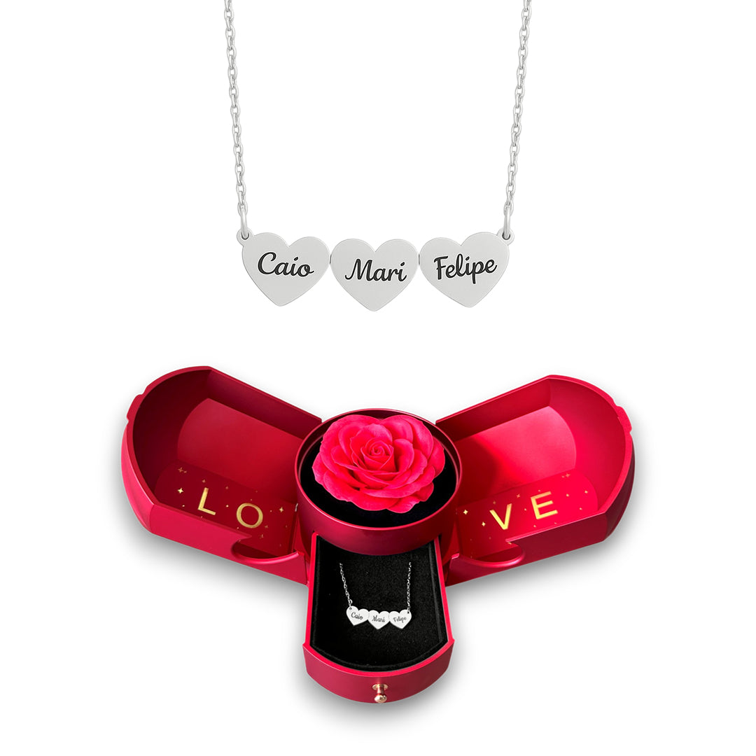Collar de Corazones Personalizados con Nombres